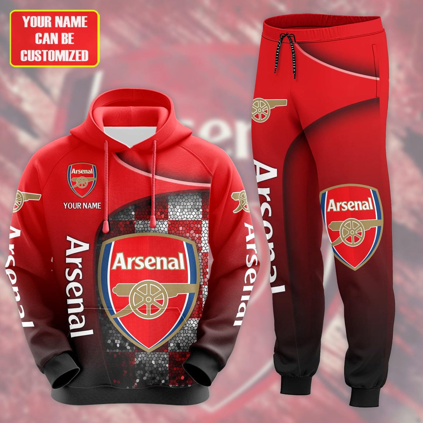 Personalized Arsenal 3D All over Printed Hoodie and Sweatpants set V11