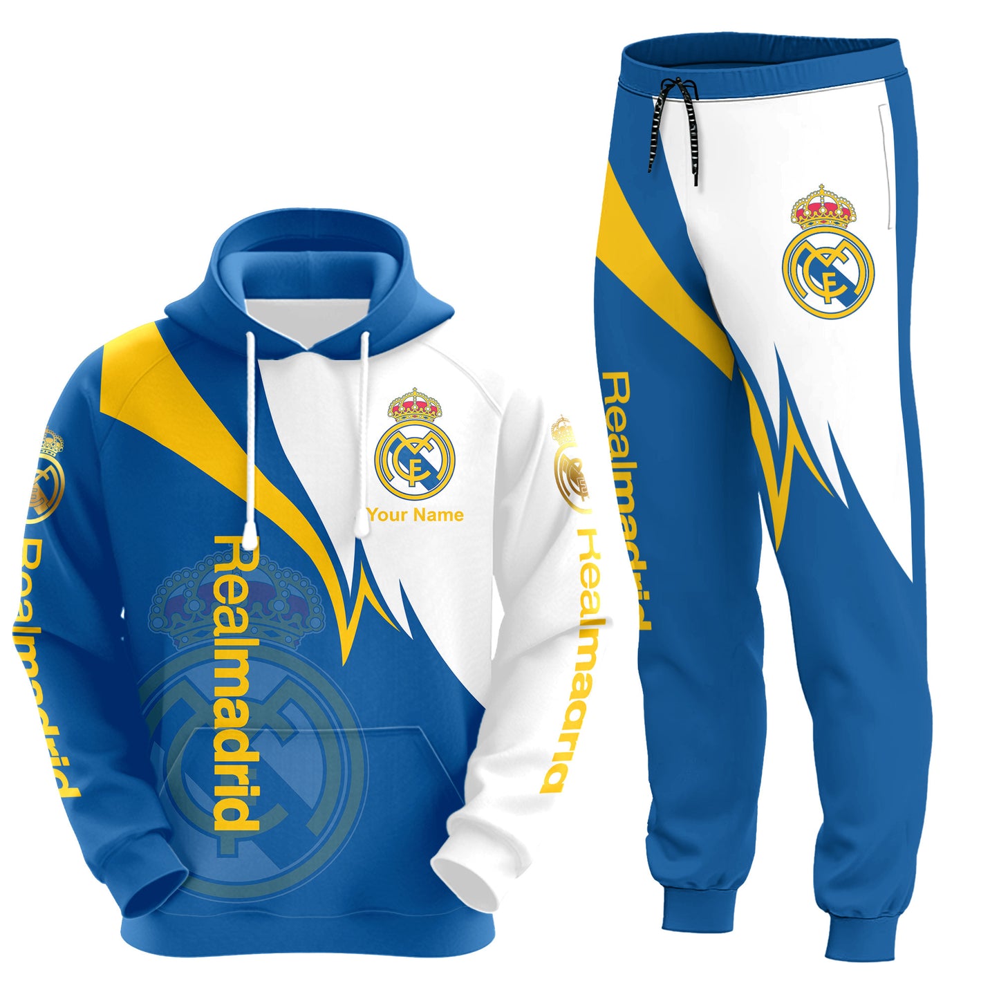 Personalized Real Madrid Q24 3D All over Printed Hoodie and Sweatpants set