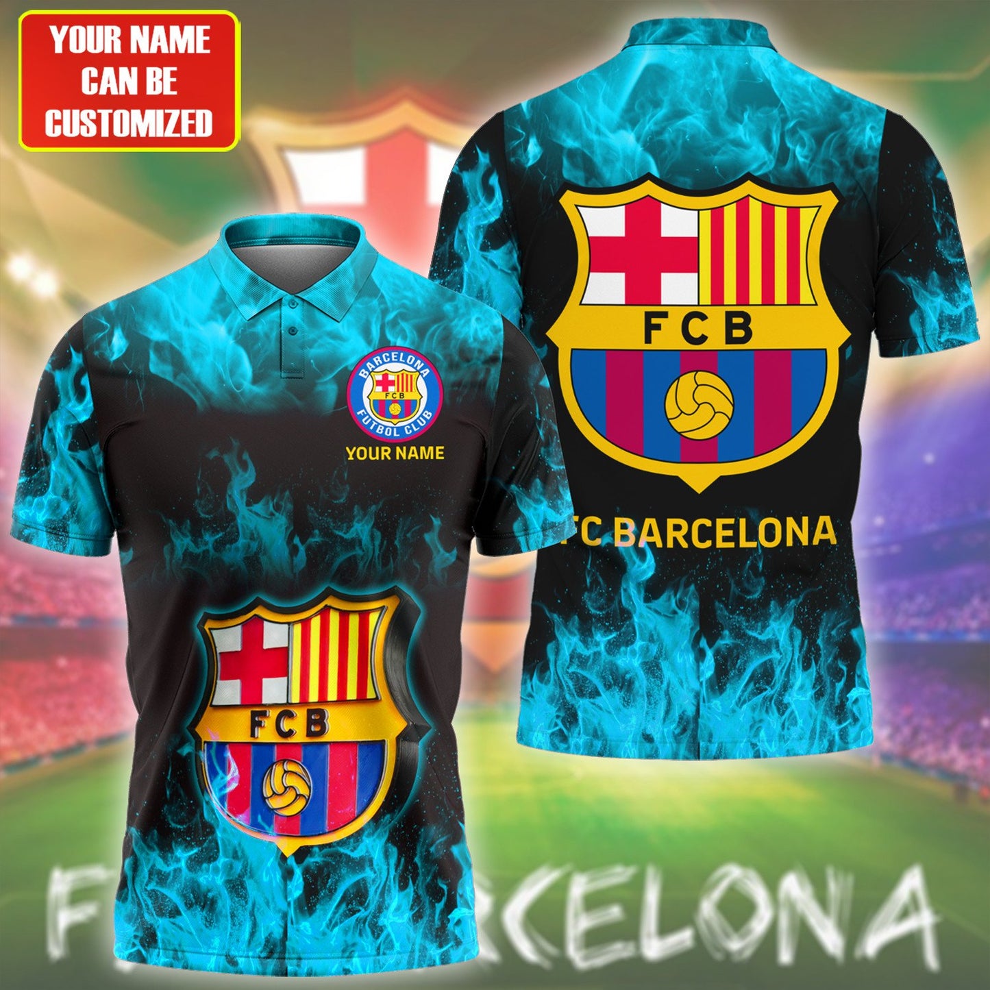 Personalized Barça Fire Teal Version 3D Full Printing Set