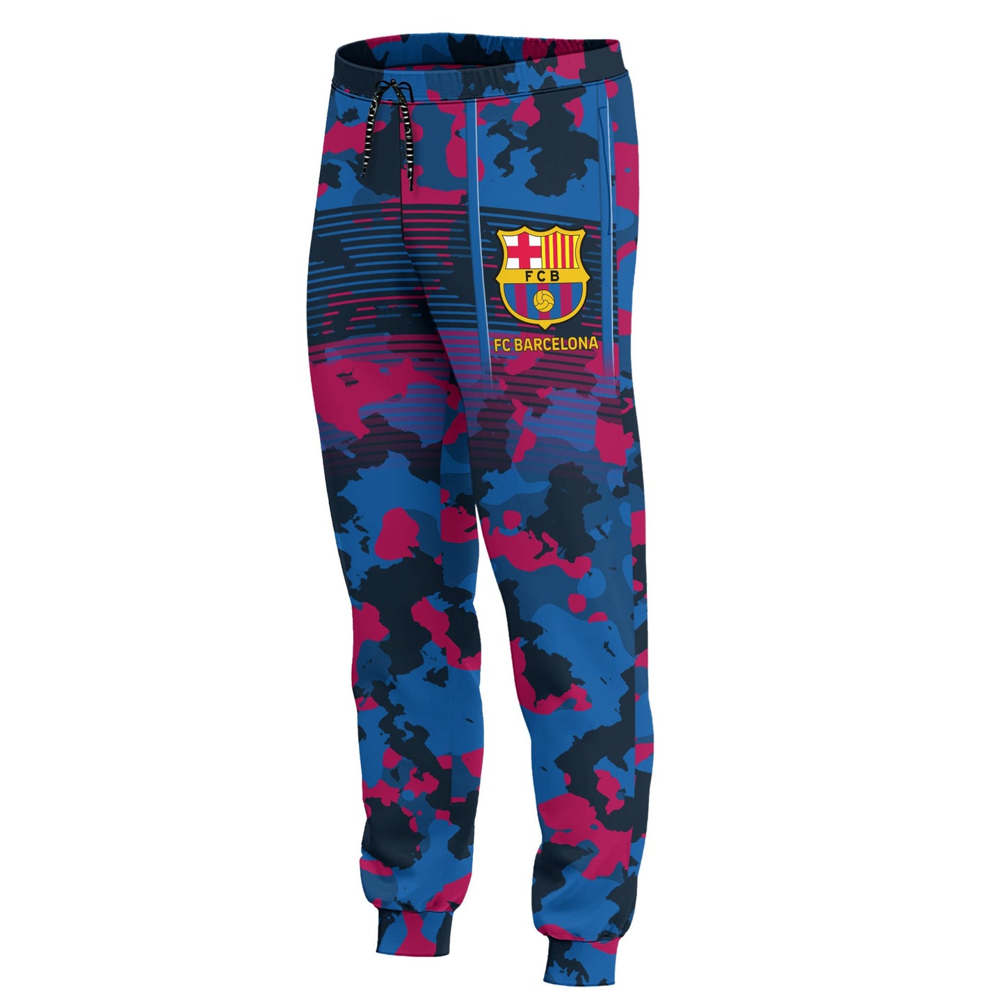 Personalized Barça Camo 3D All over Printed Hoodie and Sweatpants set