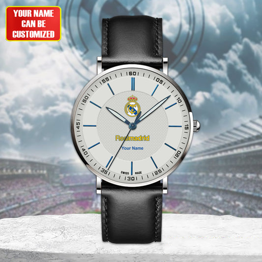 Personalized Real Madrid Sapphire Leather Watch