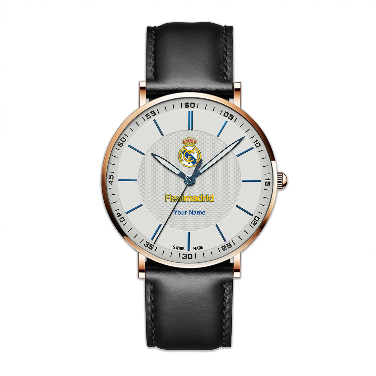 Personalized Real Madrid Sapphire Leather Watch