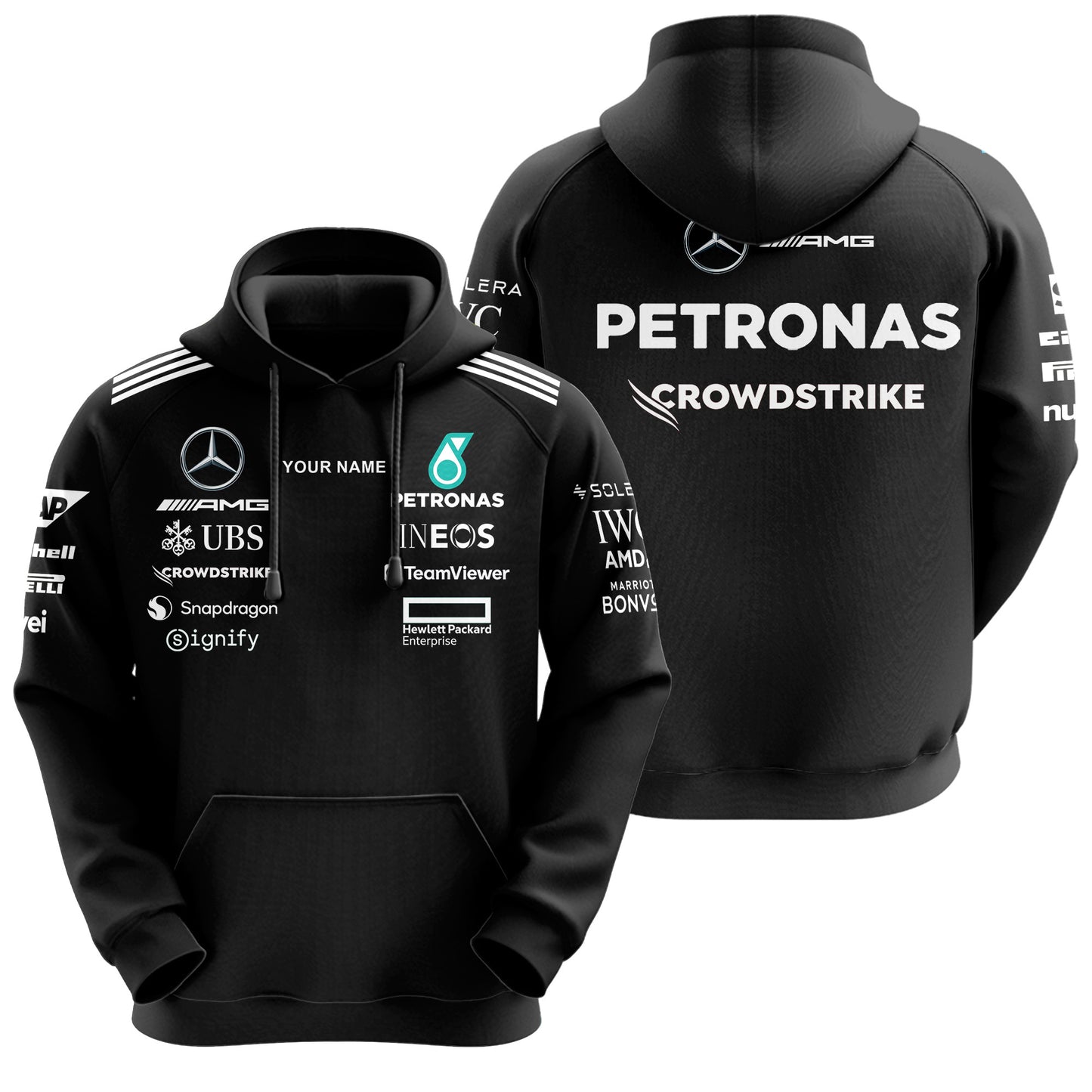 Personalized Merc AMG Petronas Q2 3D All over Printed Hoodie and Sweatpants set