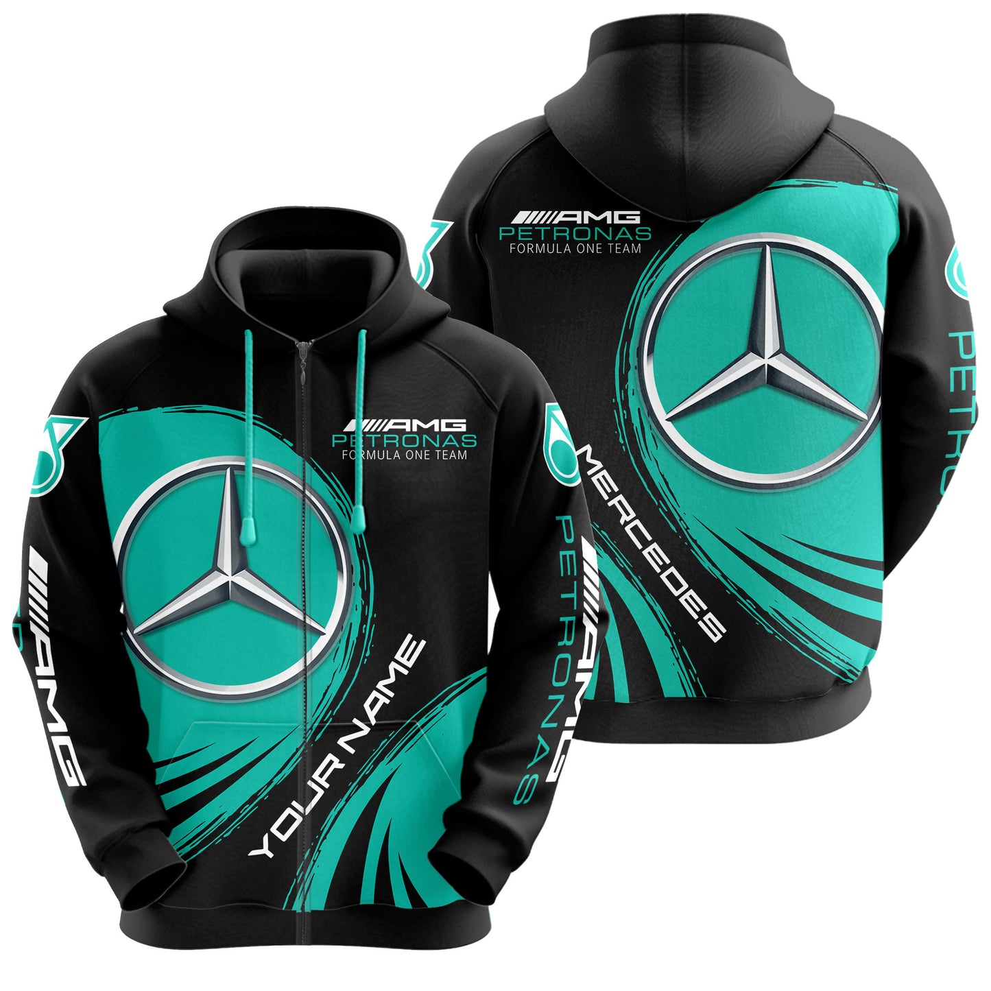 Personalized Merc AMG Petronas Q3 3D All over Printed Hoodie and Sweatpants set
