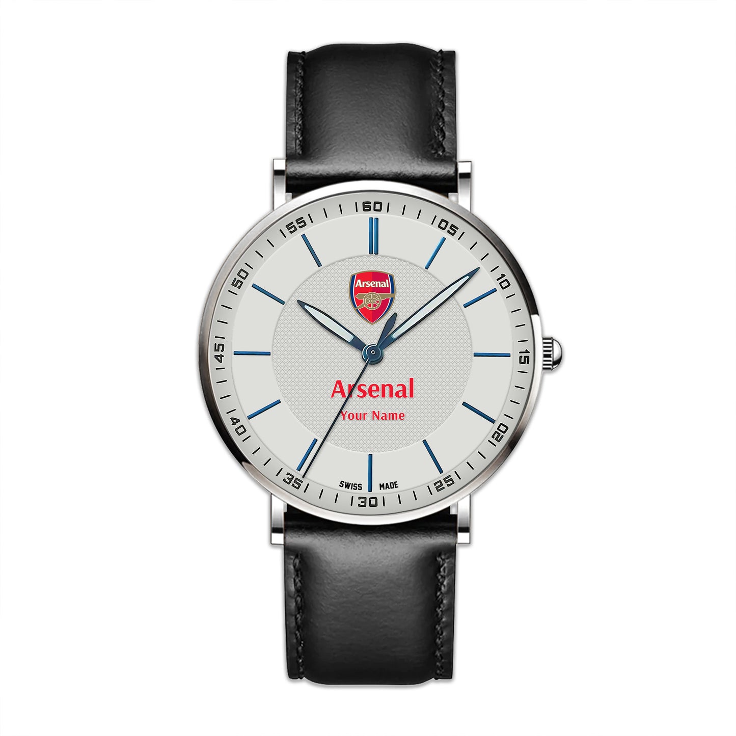 Personalized Arsenal Sapphire Leather Watch