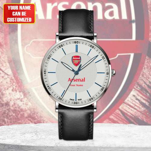 Personalized Arsenal Sapphire Leather Watch