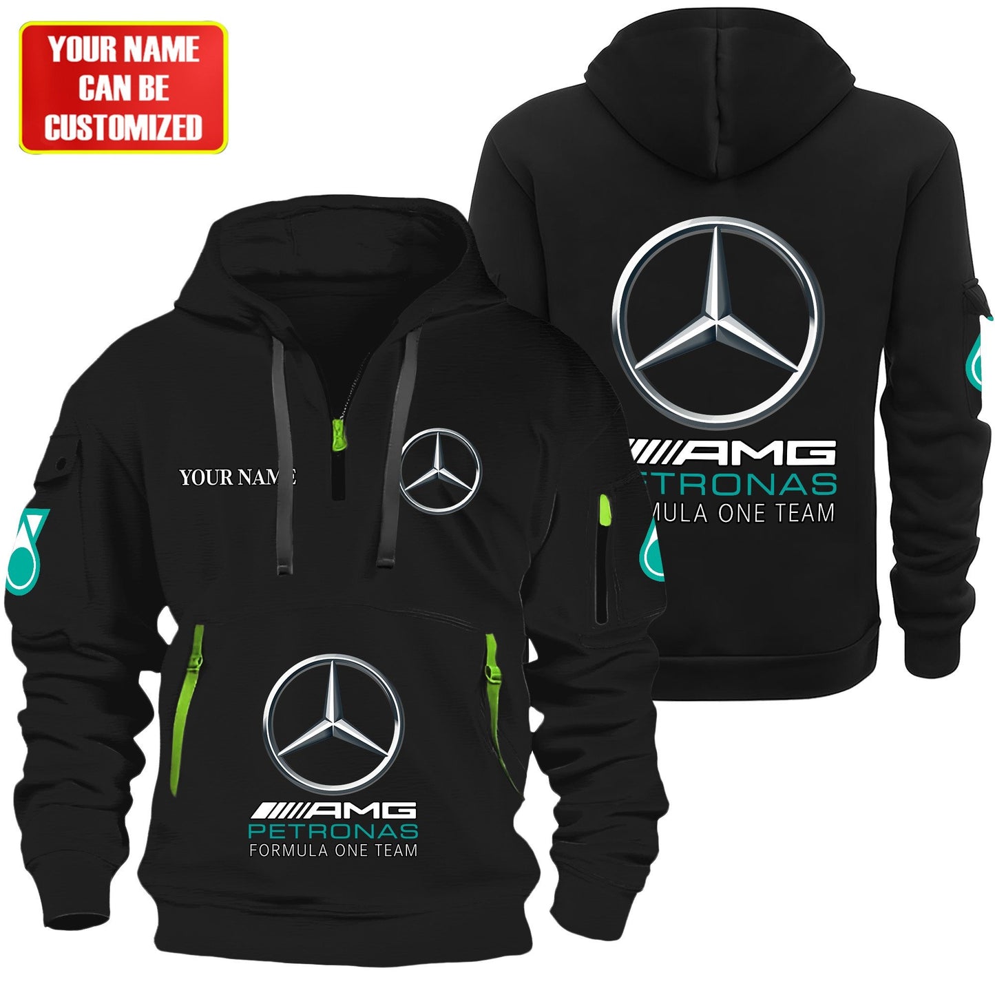 Personalized Merc AMG Petronas Zip-Hoodie Cotton Jacket