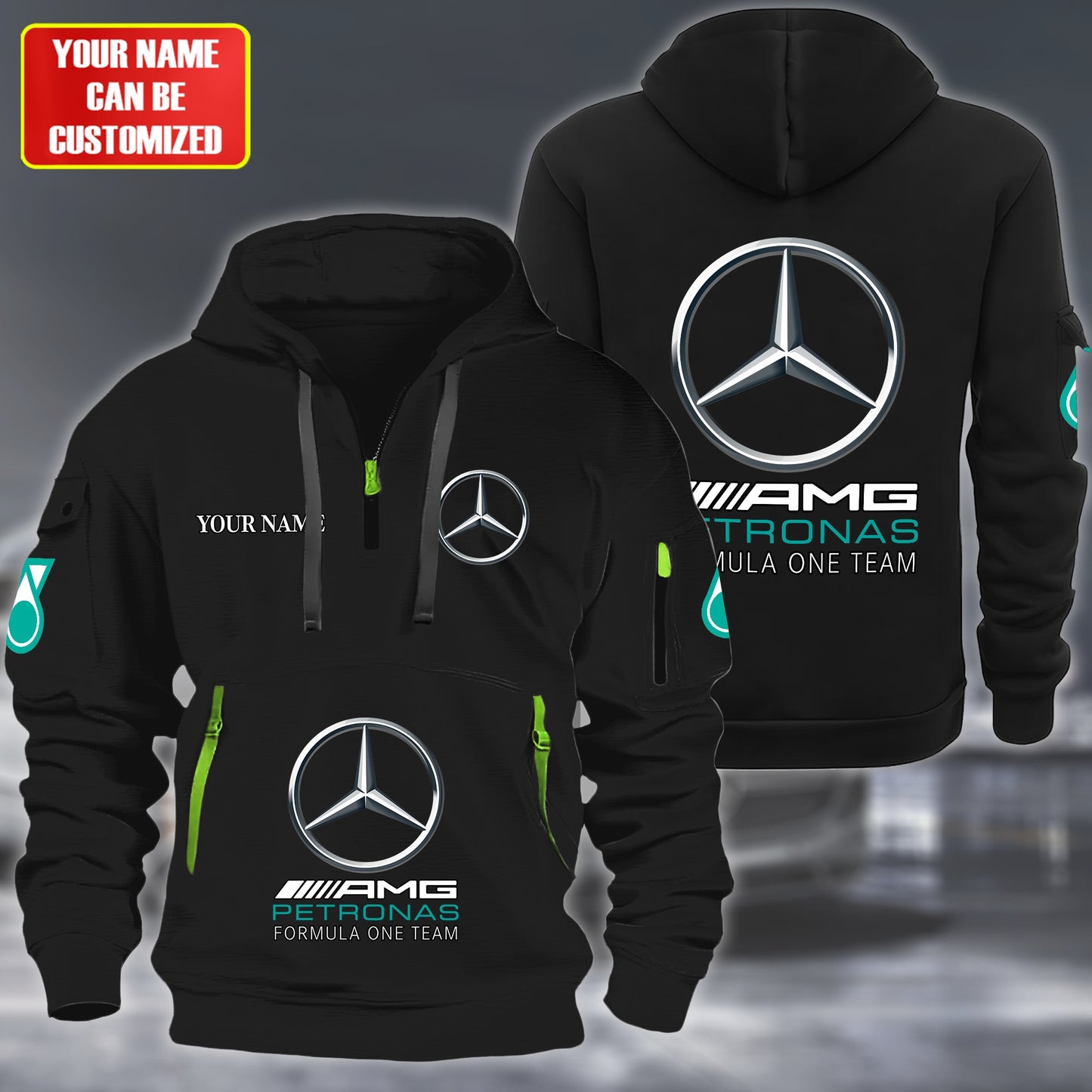 Personalized Merc AMG Petronas Zip-Hoodie Cotton Jacket