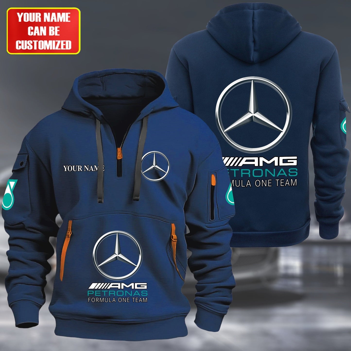 Personalized Merc AMG Petronas Zip-Hoodie Cotton Jacket