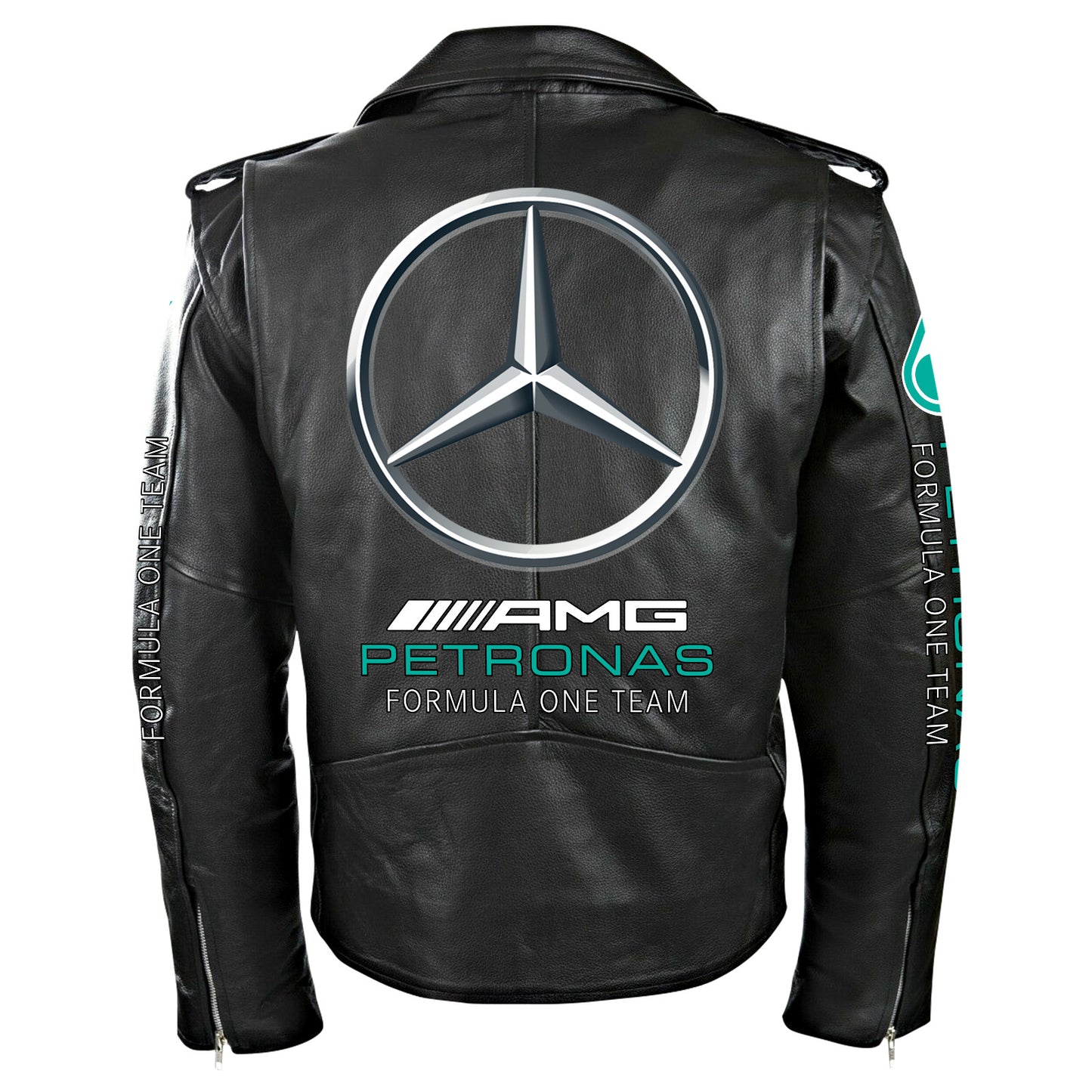 Merc AMG Petronas Zipper Vintage Leather Jacket