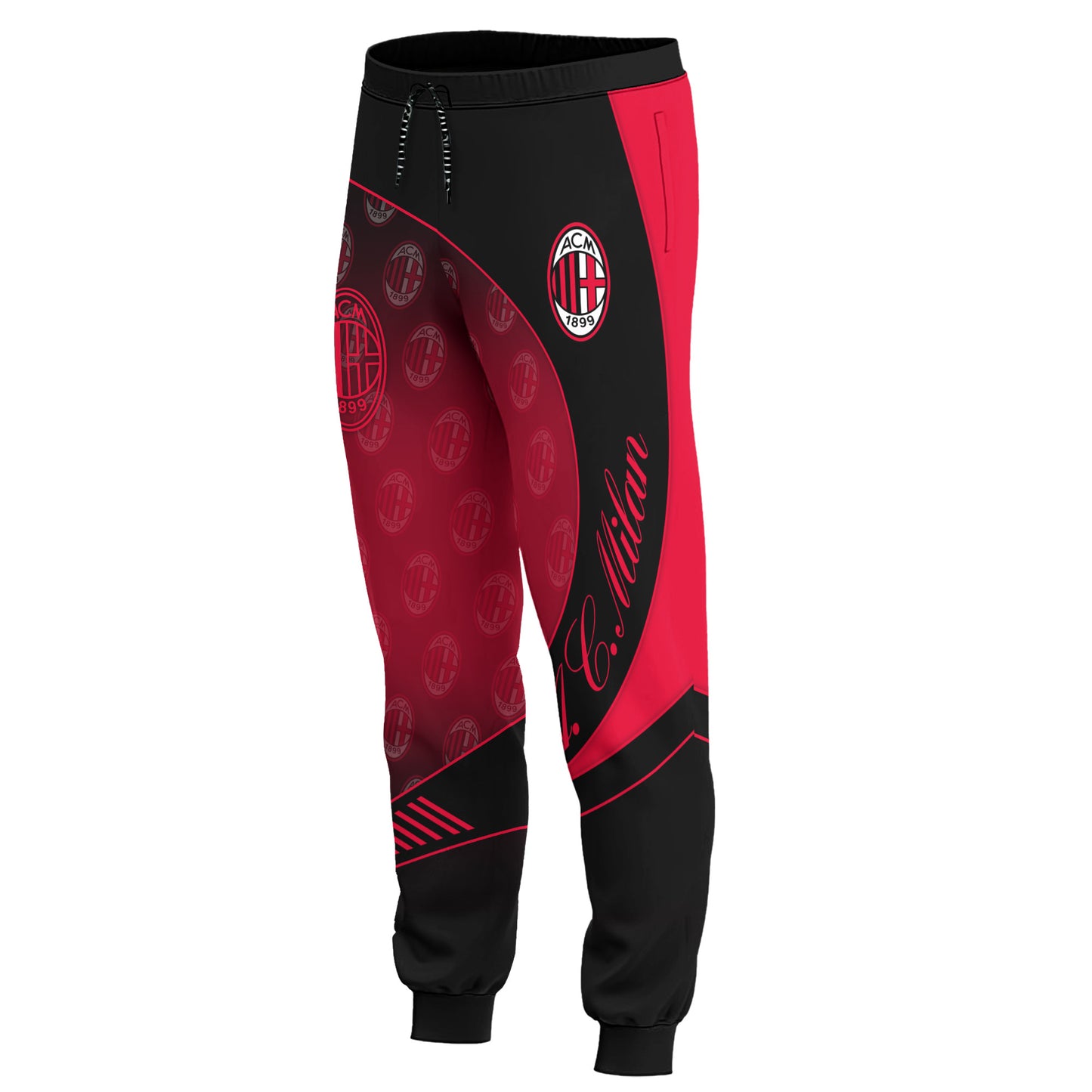 Personalized AC Milan Q6 3D All over Printed Hoodie and Sweatpants set