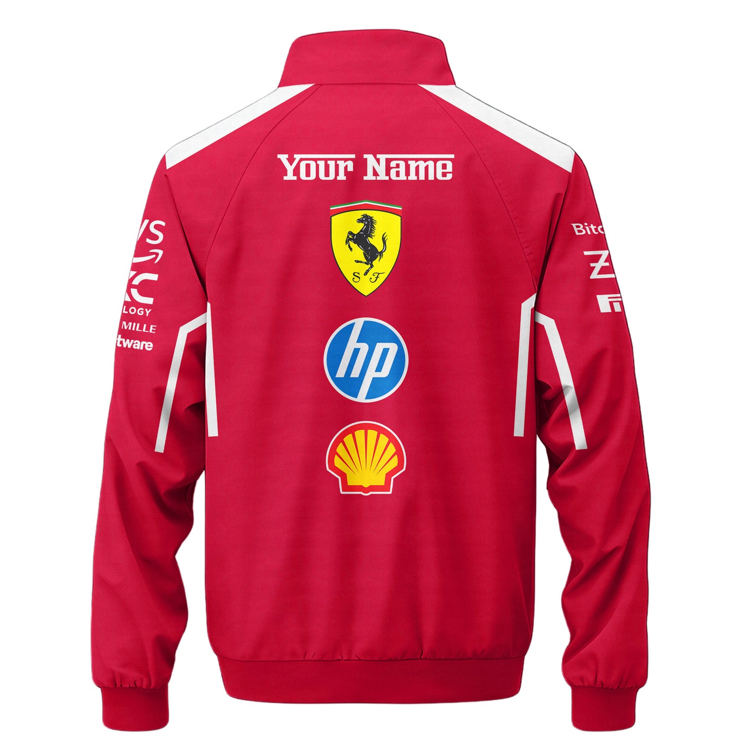 Personalized S.F F1 Team Zipper Stand Collar Jacket 3D