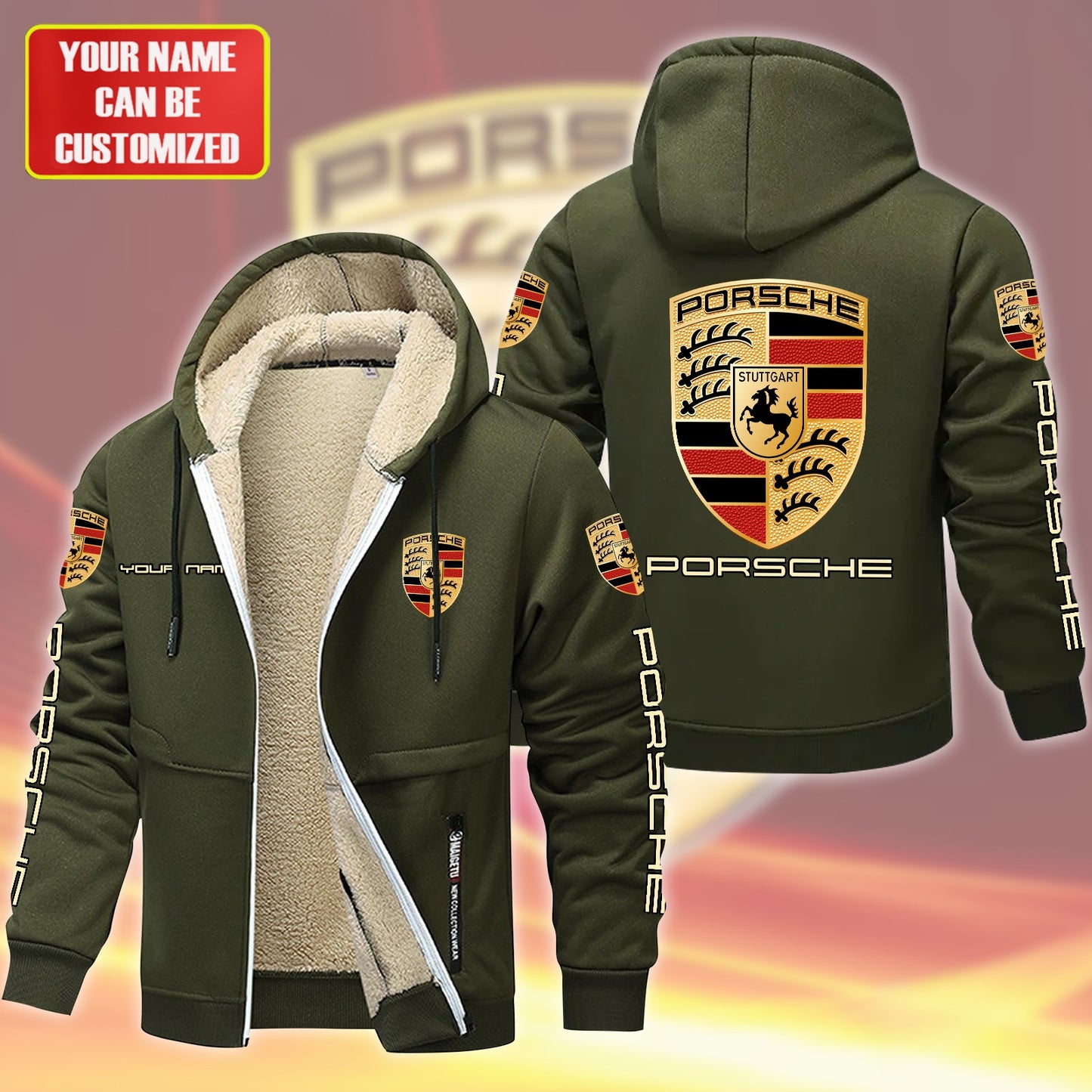 Personalized Pors Fleece 3D Unisex Hooded Jacket
