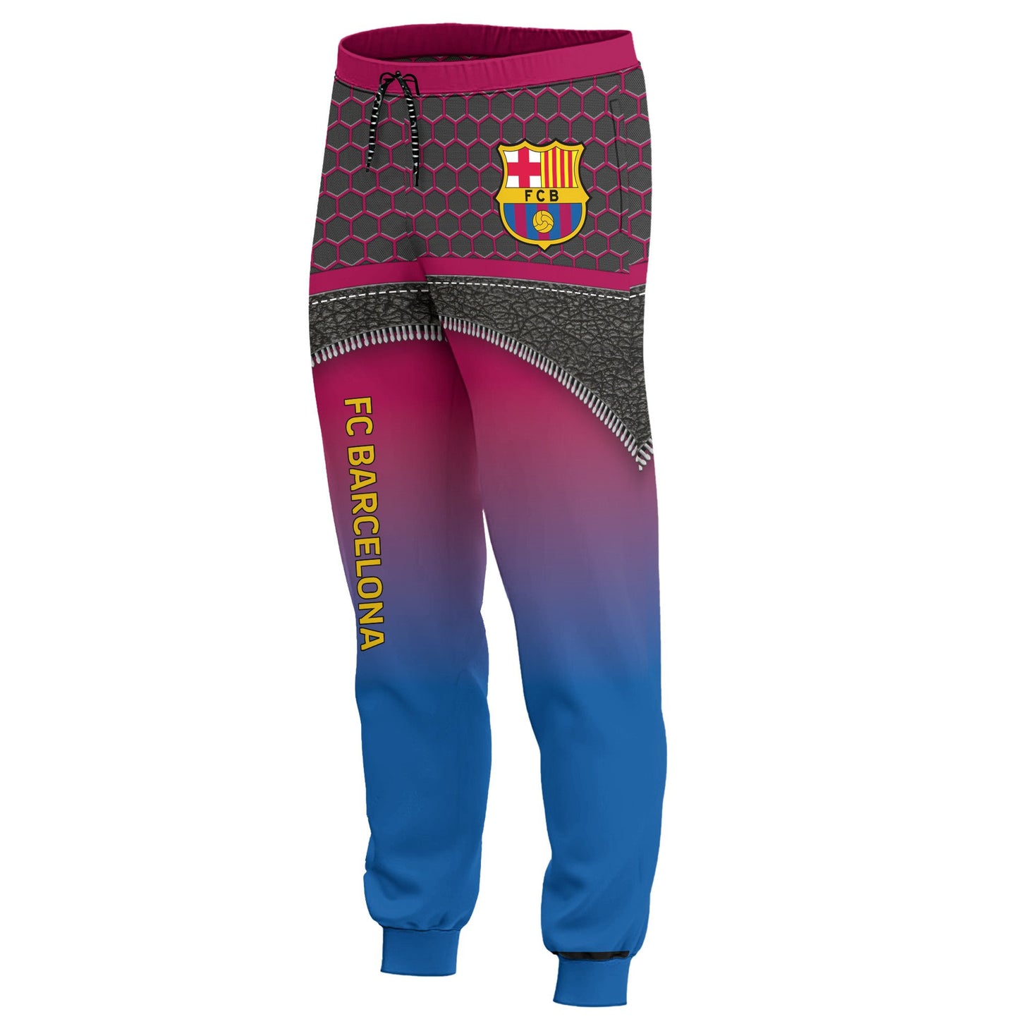 Personalized Barça Leather Pattern 3D All over Printed Hoodie and Sweatpants set