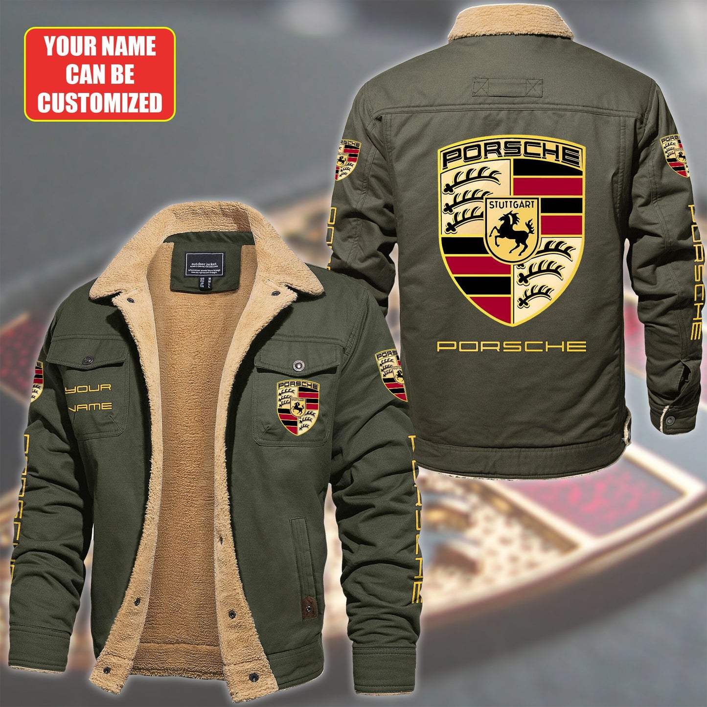 Personalized Pors Fleece Thermal Cotton Jacket