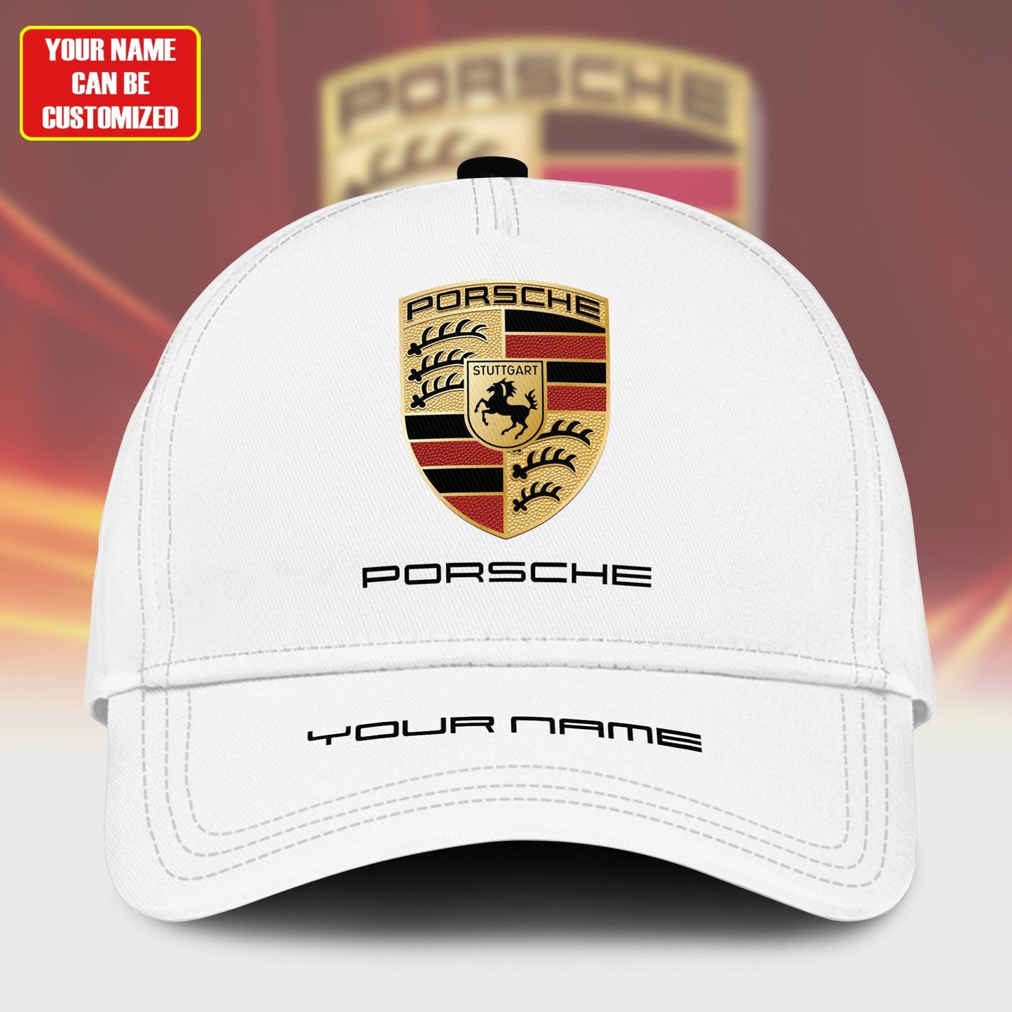 Personalized Name Pors Classic White Cap