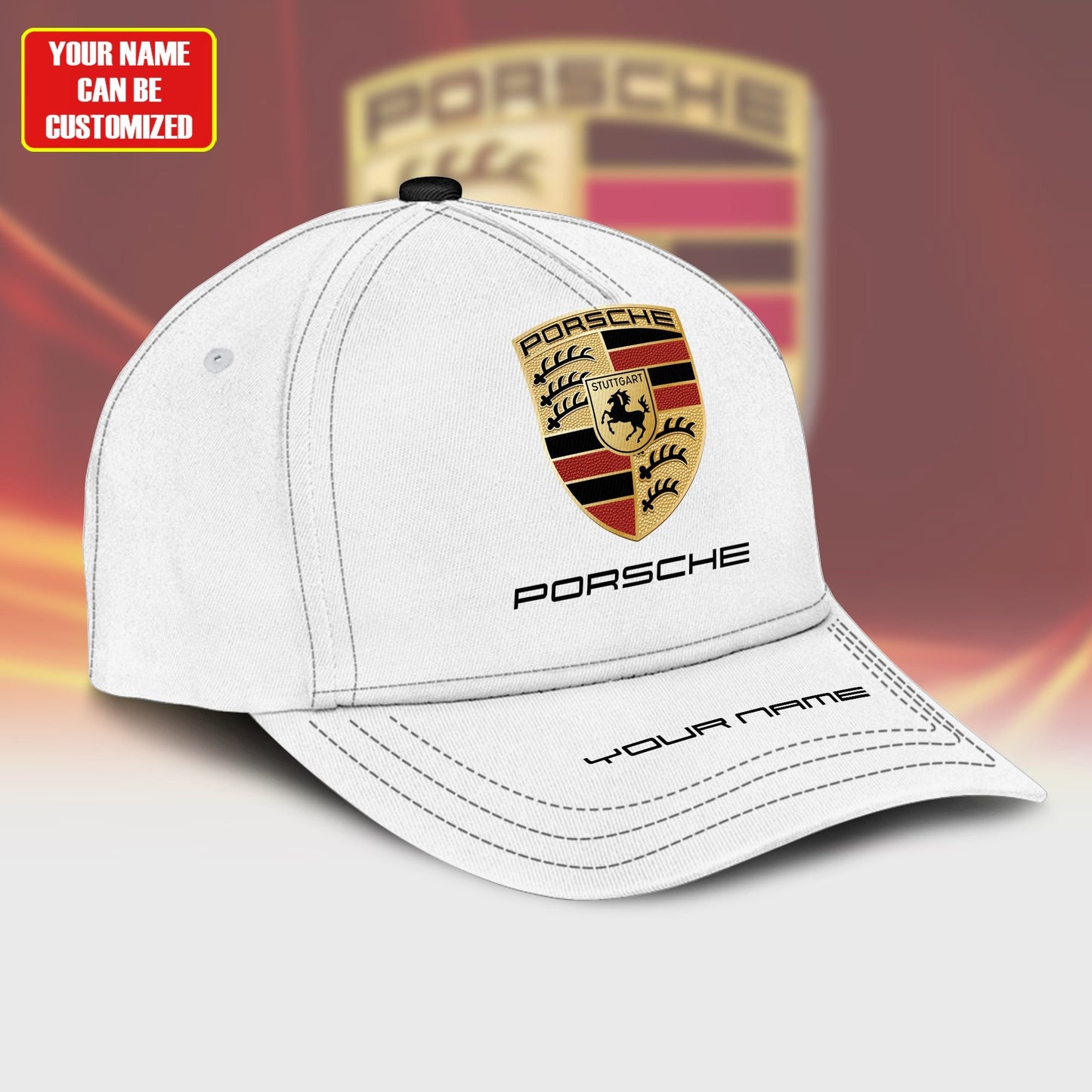 Personalized Name Pors Classic White Cap