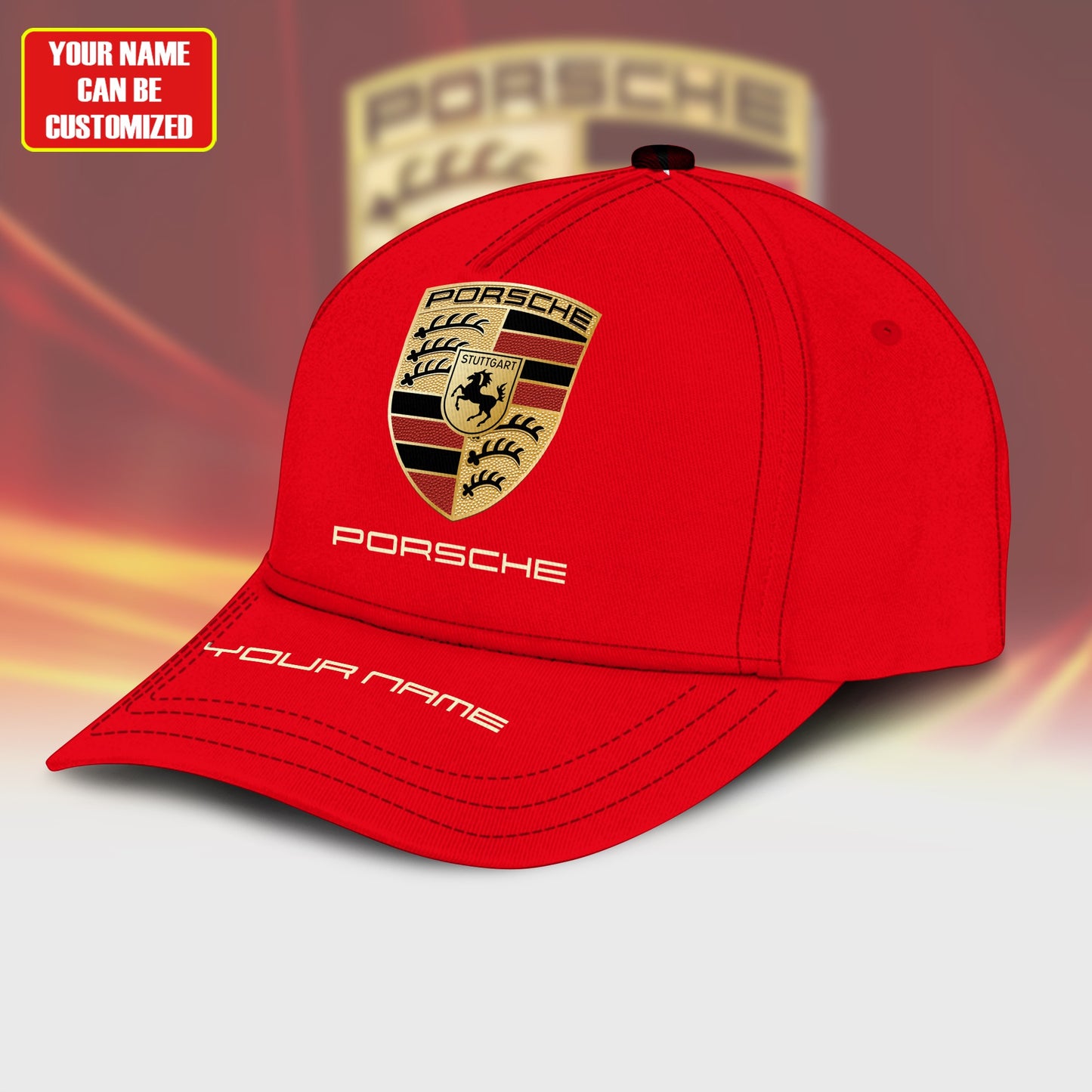 Personalized Name Pors Classic Red Cap