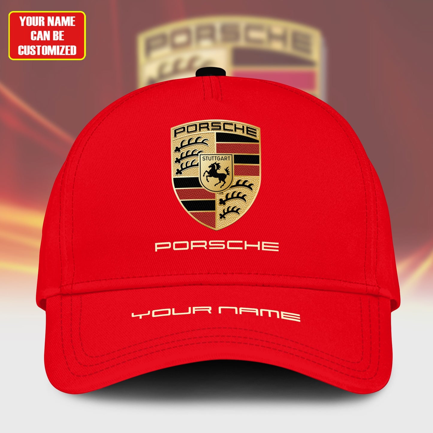 Personalized Name Pors Classic Red Cap