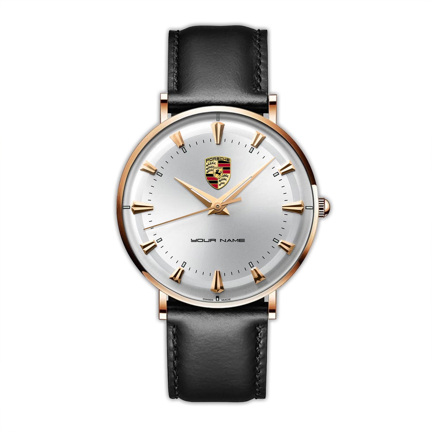 Personalized Pors Conquest Leather Watch