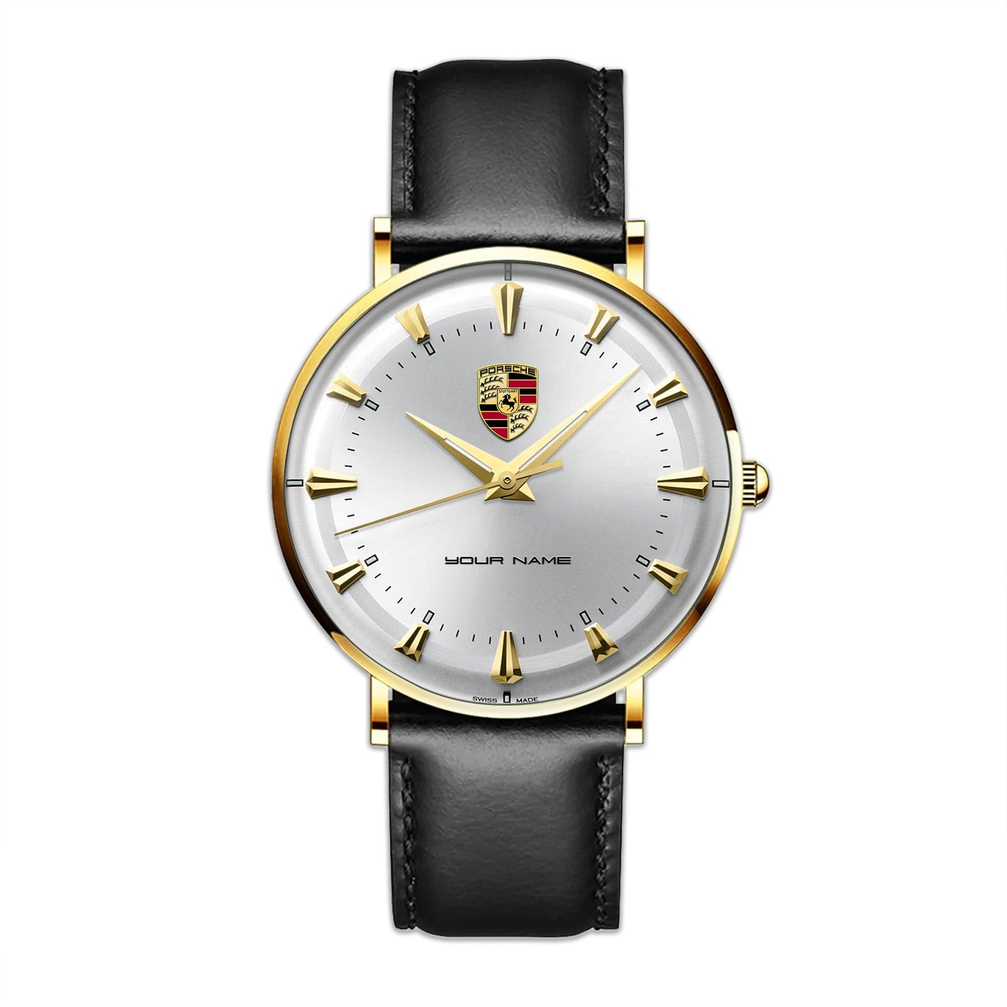 Personalized Pors Conquest Leather Watch