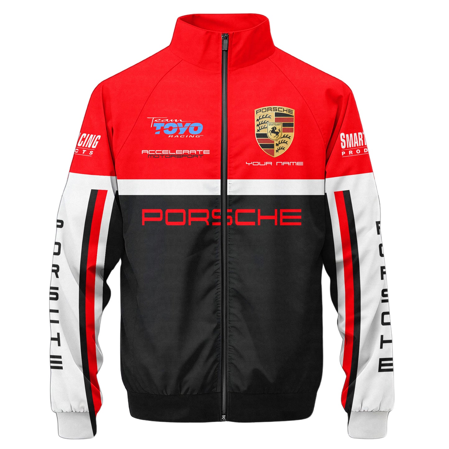Pors Racing Zipper Stand Collar Jacket 3D