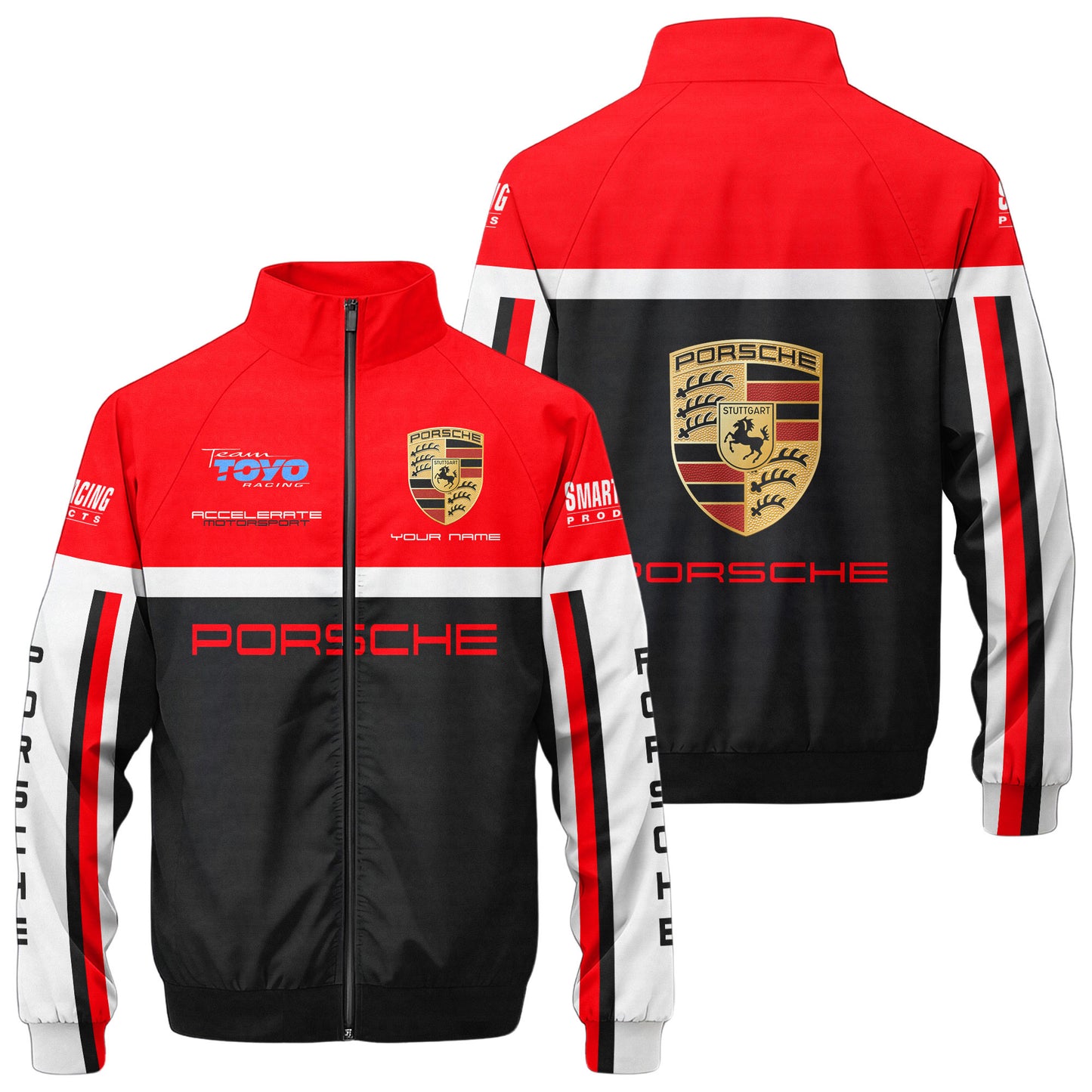 Pors Racing Zipper Stand Collar Jacket 3D