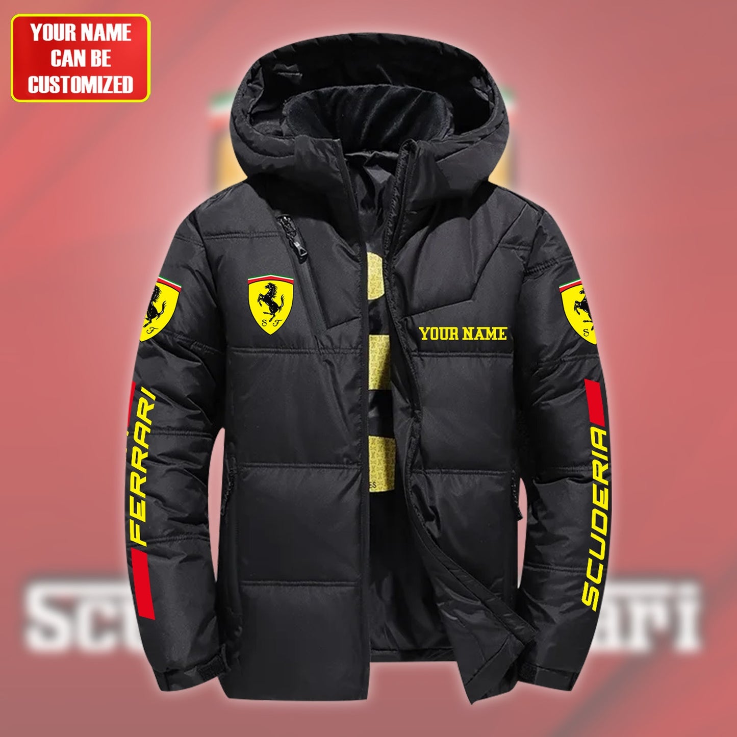 Personalized SF Puffer Thermal Jacket With Hood