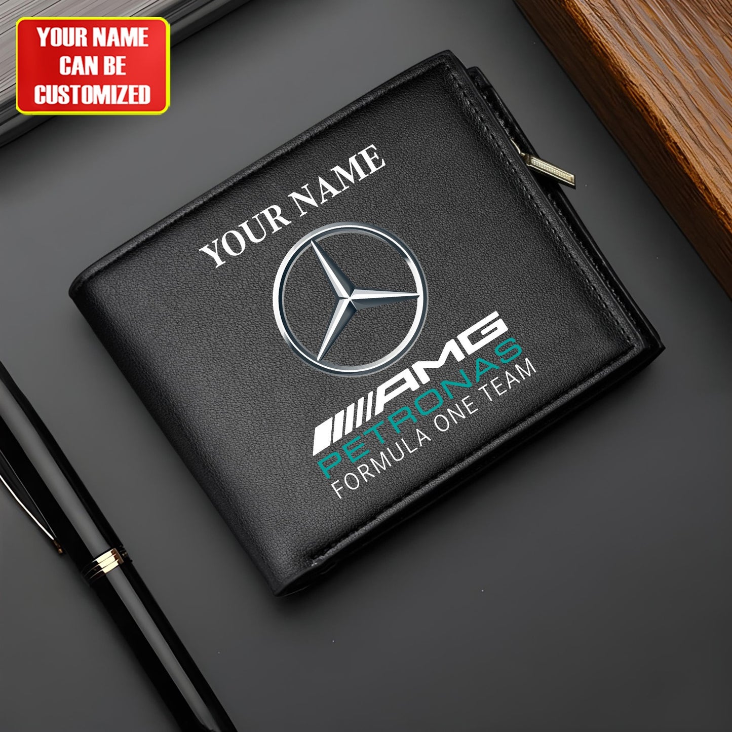 Personalized Merc AMG Petronas Leather Wallet