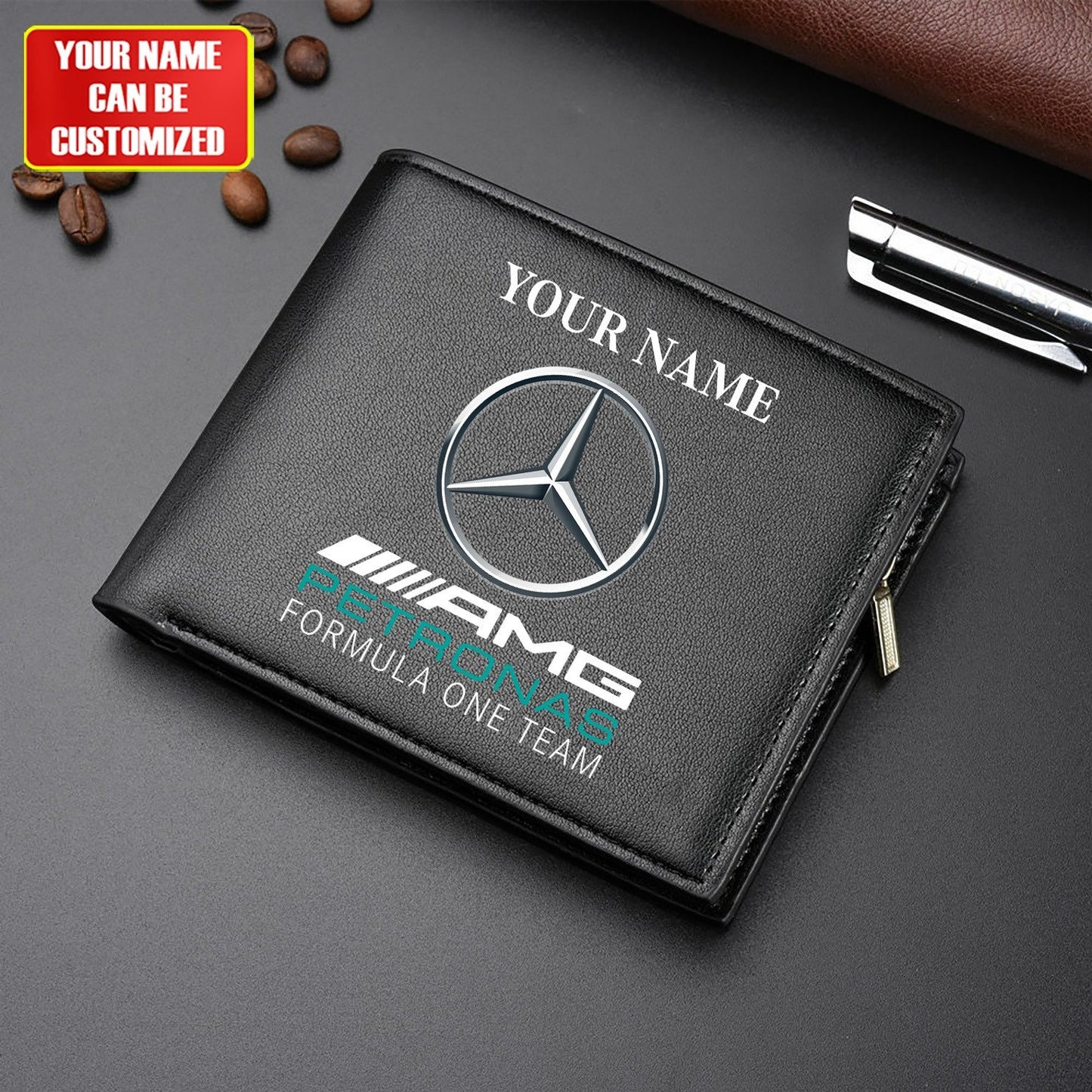 Personalized Merc AMG Petronas Leather Wallet