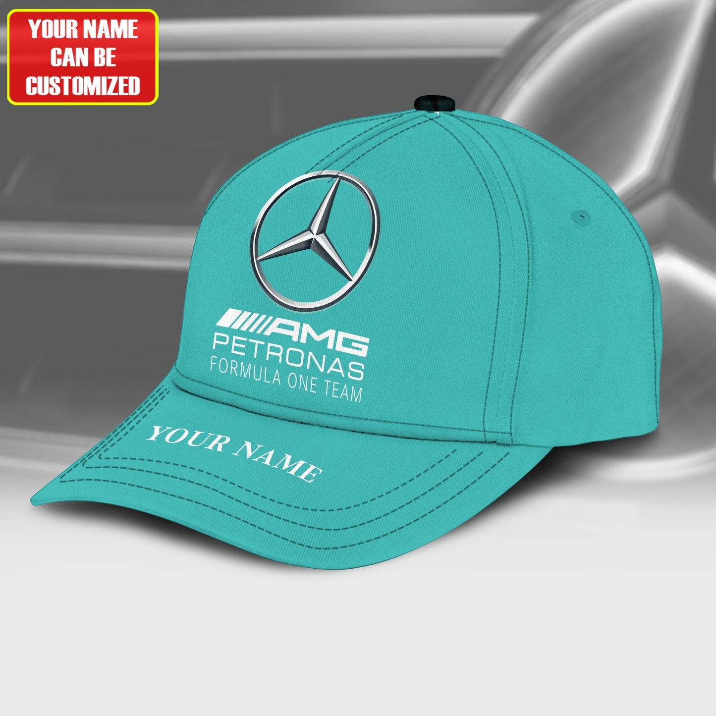 Personalized Name Merc AMG Petronas Classic Green Cap