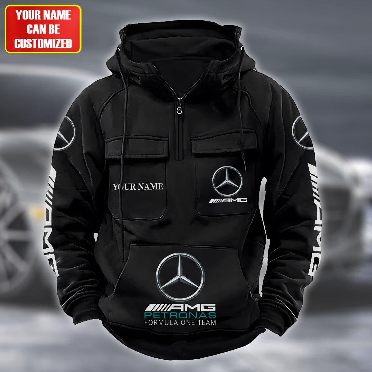 Personalized Merc AMG Petronas Retro Cotton Hoodie