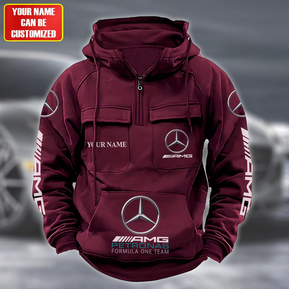 Personalized Merc AMG Petronas Retro Cotton Hoodie