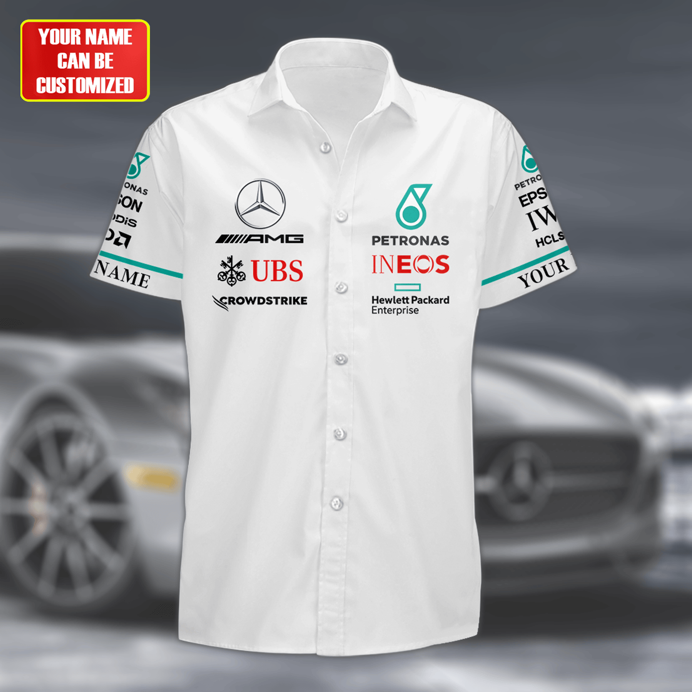 Personalized Merc AMG Petronas Tropical Hawaii Shirt Beach Short