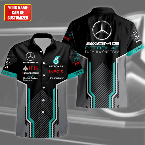 Personalized Merc AMG Petronas Tropical Hawaii Shirt Beach Short V2