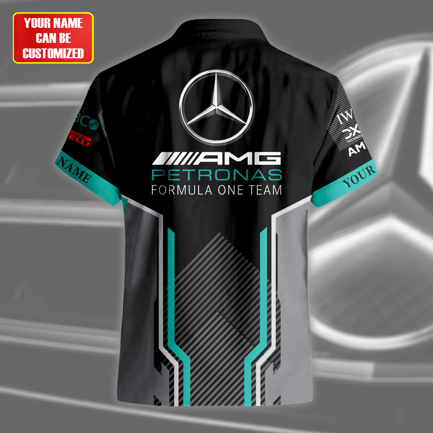 Personalized Merc AMG Petronas Tropical Hawaii Shirt Beach Short V2