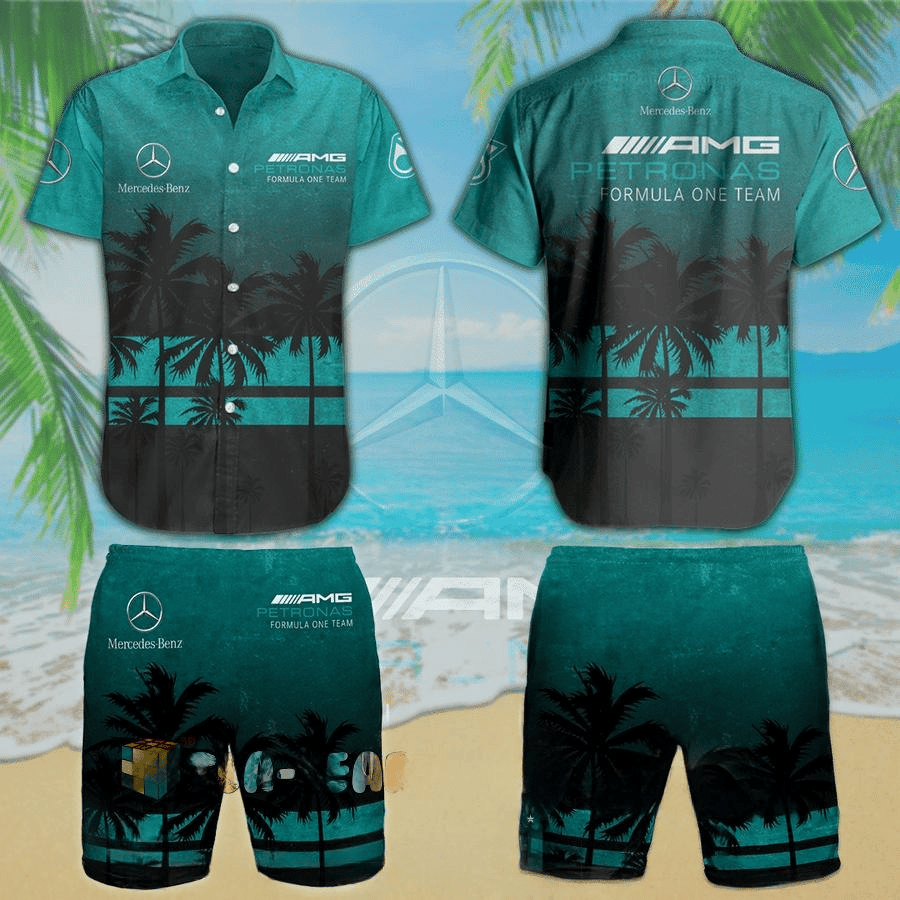Merc AMG Petronas Tropical Hawaii Shirt Beach Short V5
