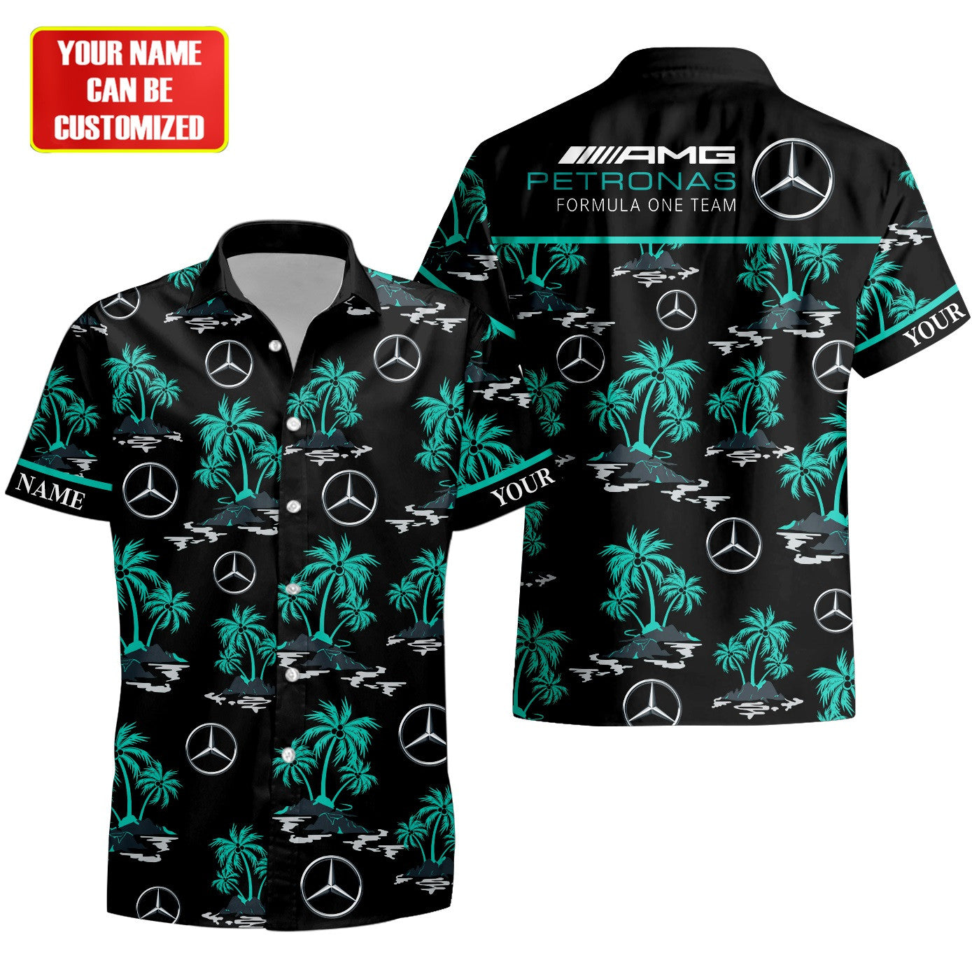 Merc AMG Petronas Hawaii Shirt Beach Short V9