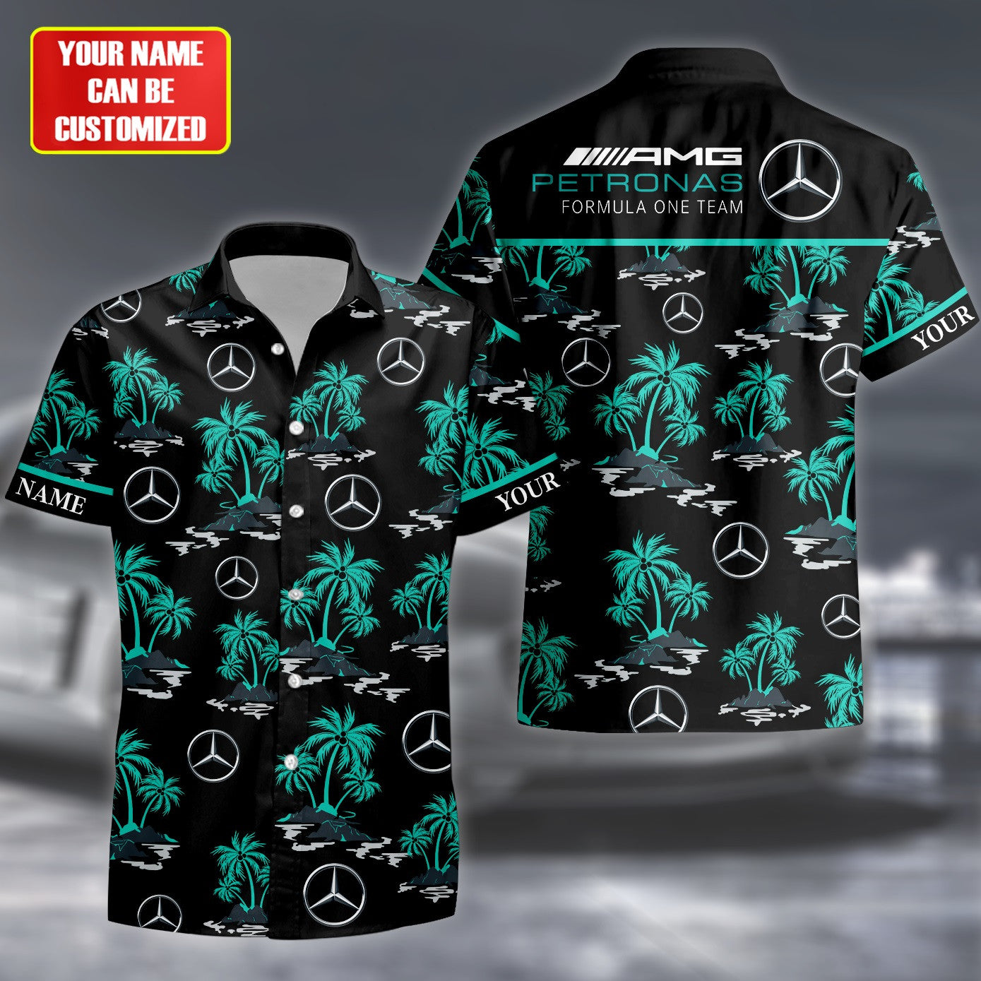 Merc AMG Petronas Hawaii Shirt Beach Short V9