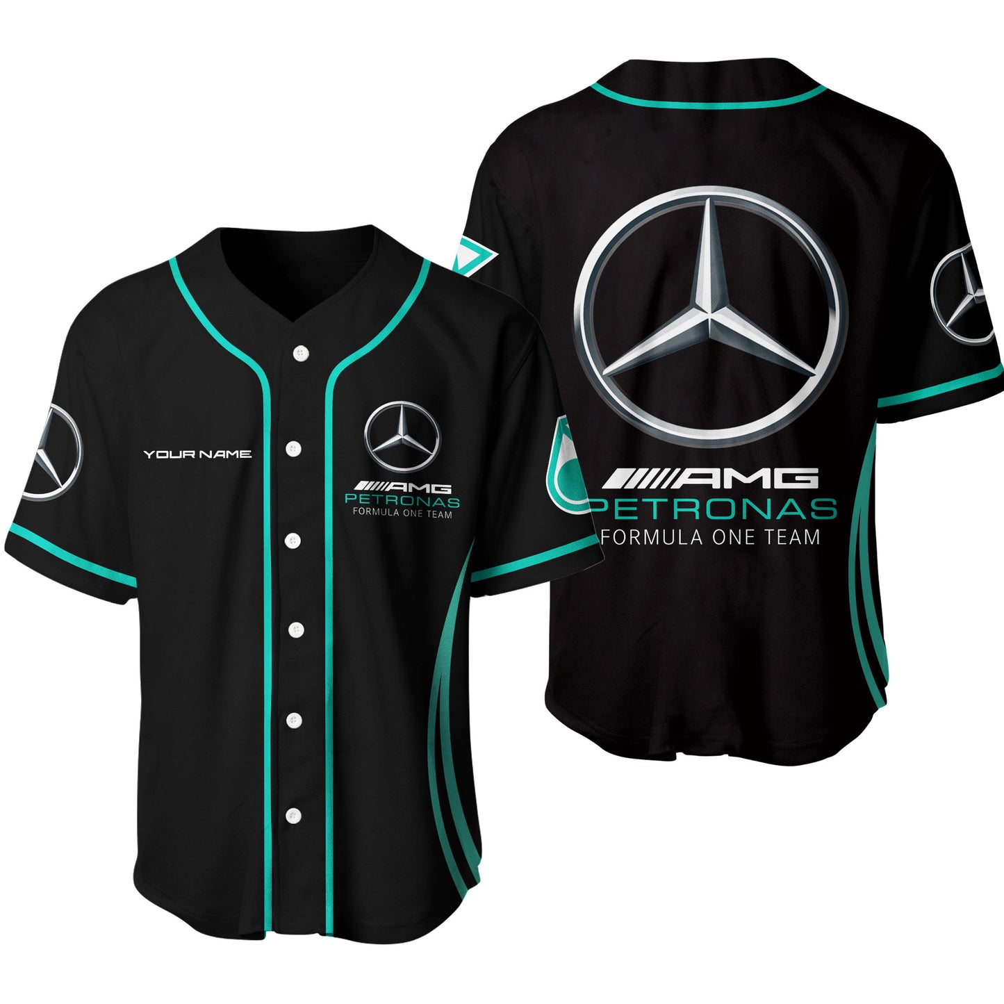 Personalized Merc AMG Petronas - Baseball Jersey Shirt 3D