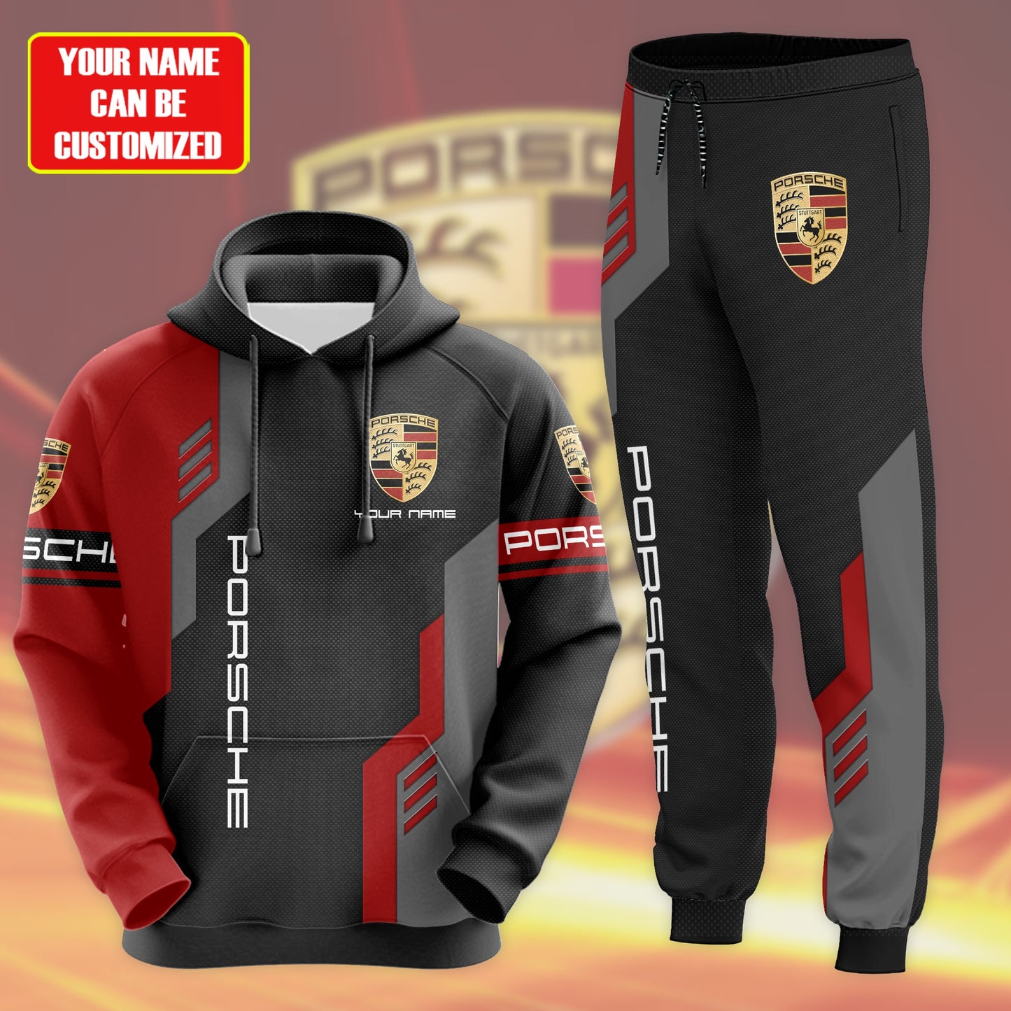 Personalized Pors 3D All over Printed Hoodie and Sweatpants set
