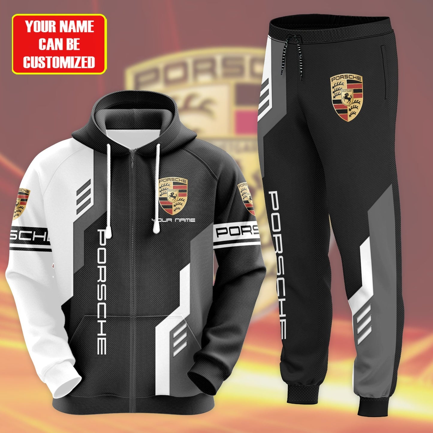 Personalized Pors 3D All over Printed Hoodie and Sweatpants set