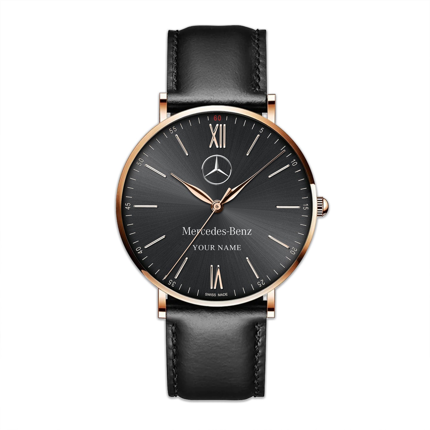 Personalized Merc Portofino Quartz Leather Watch Q250308