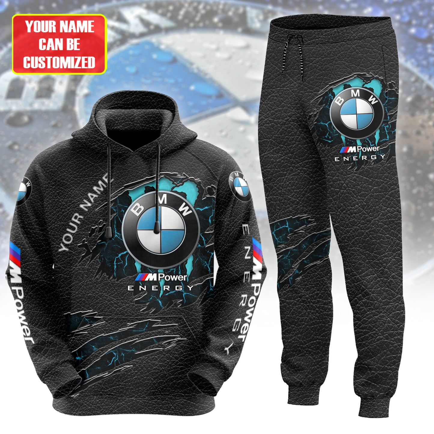 Personalized BW Energy 3D All over Printed Hoodie and Sweatpants set
