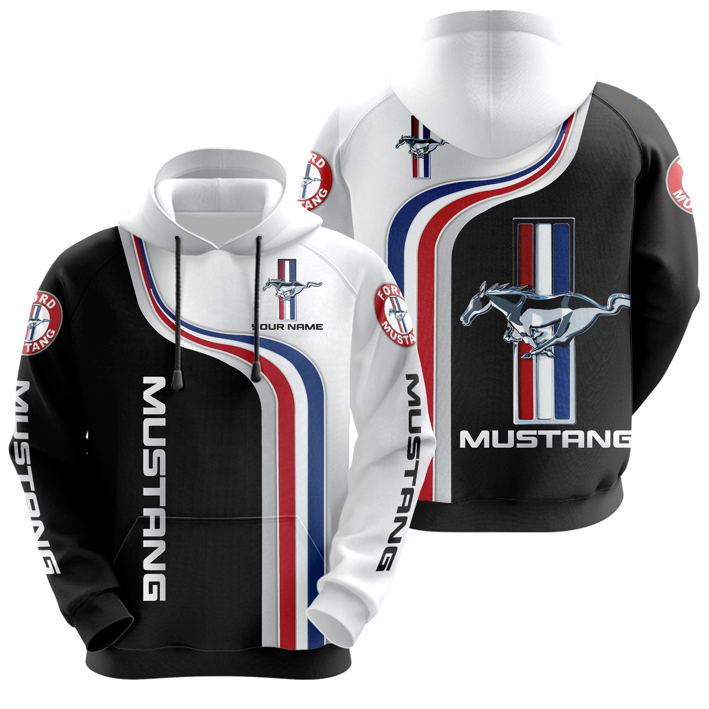 Personalized F Mustang 3D All over Printed Hoodie and Sweatpants set