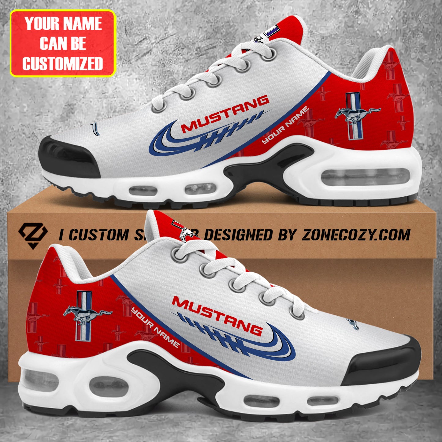 Personalized F Mustang Air Cushion Sneaker