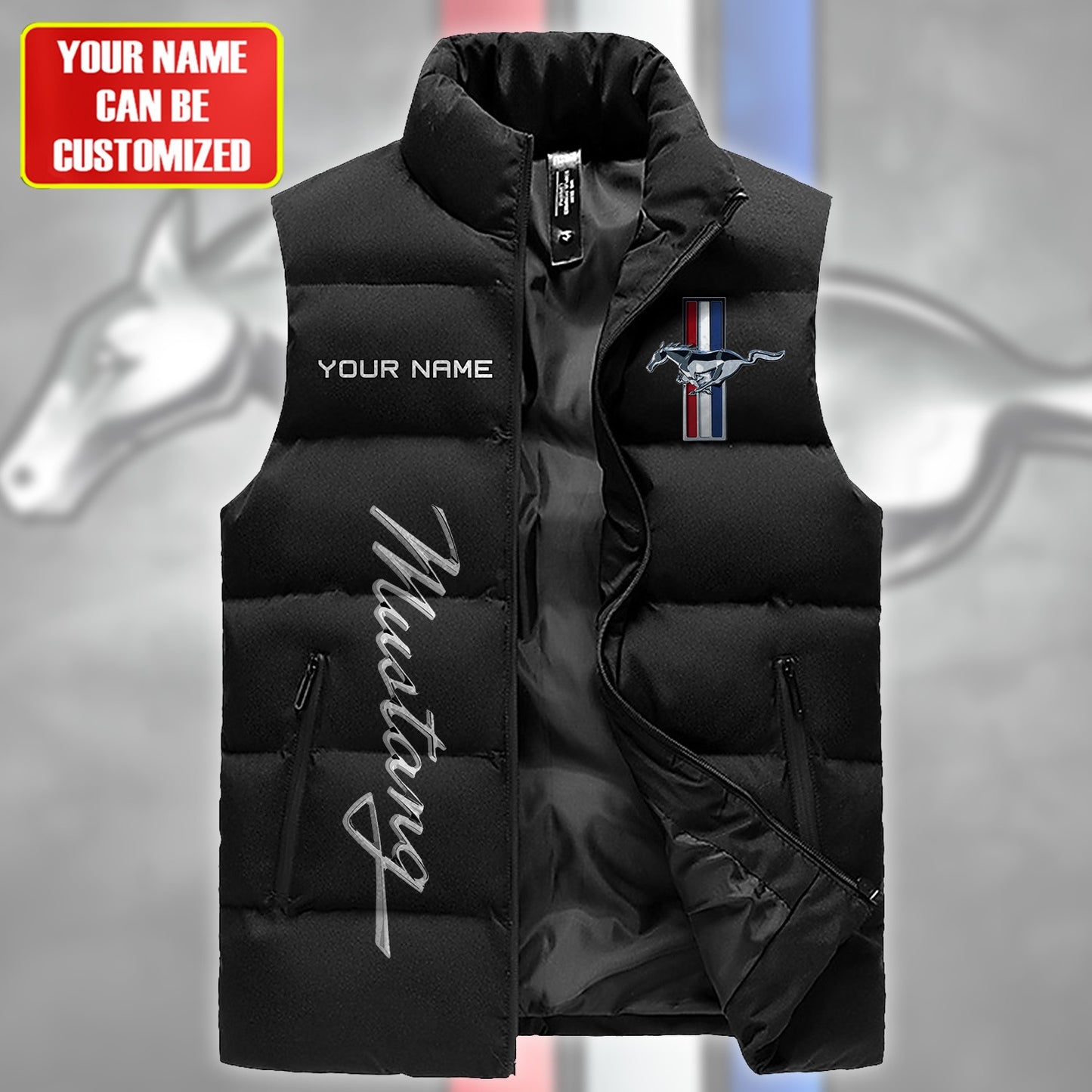 F Mustang Sleeveless Windproof Puffer Jacket Q030408