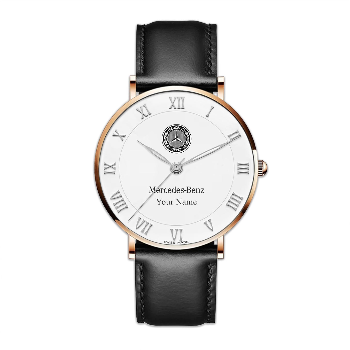 Personalized Merc Blancpain Quartz Leather Watch