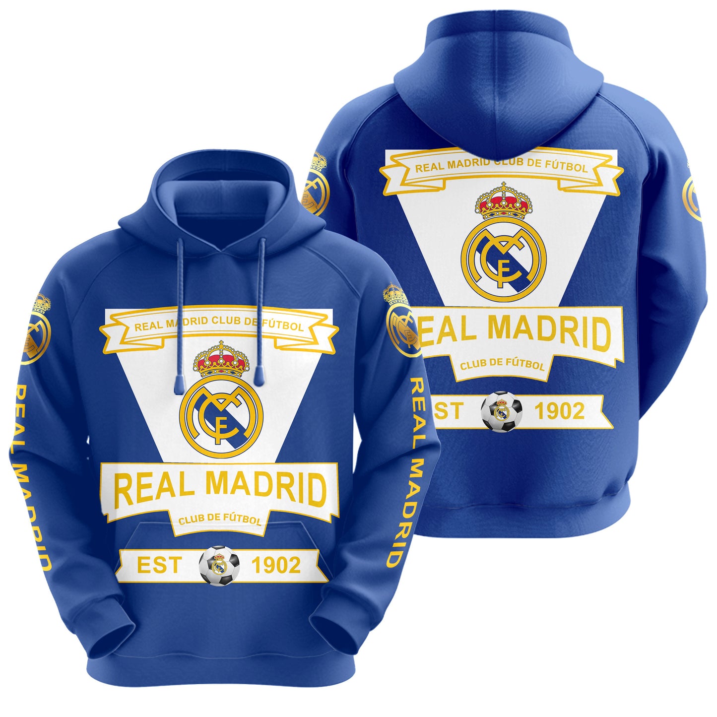 Personalized Real Madrid 3D All over Printed Hoodie and Sweatpants set V18