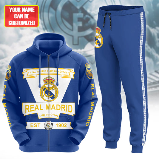 Personalized Real Madrid 3D All over Printed Hoodie and Sweatpants set V18